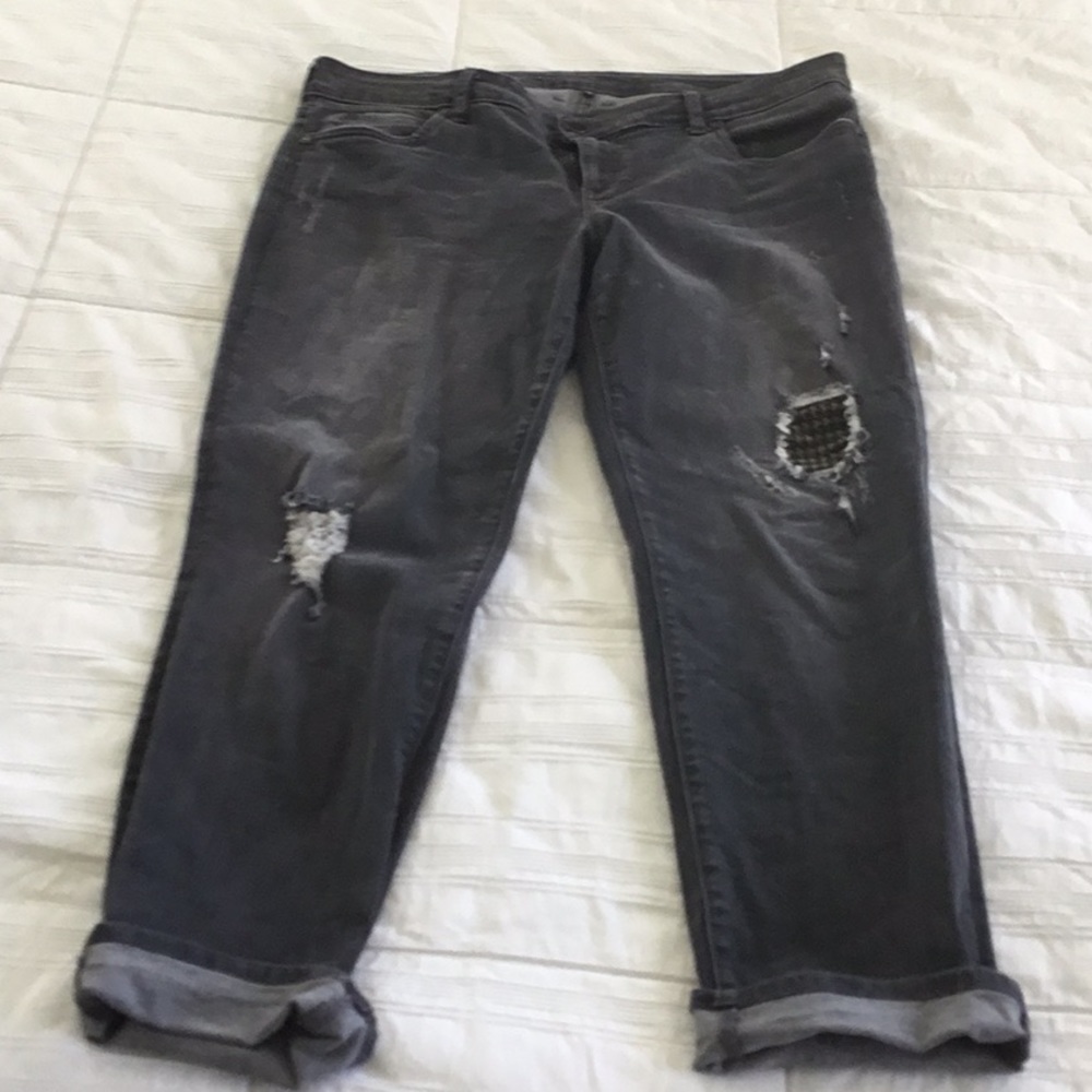Kut distress black jeans 14